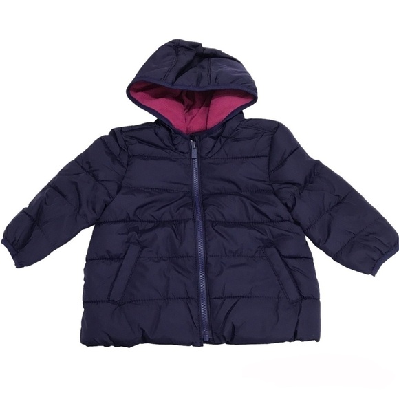 Old Navy Purple Quilted Hooded Puffer Jacket Size 12-18 M NEW Frost Free - Picture 1 of 4